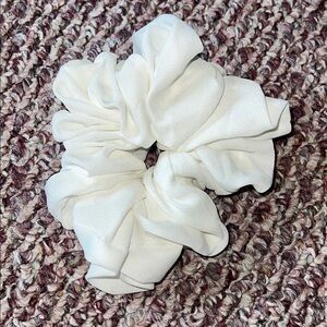 Oversized White Scrunchie